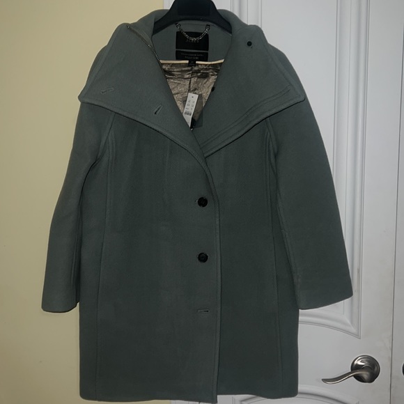 NWT - 2P- J.Crew Villa Coat in Italian Stadium-cloth Wool - Slate Green - Picture 7 of 10